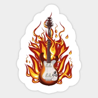 Fire Guitar Sticker